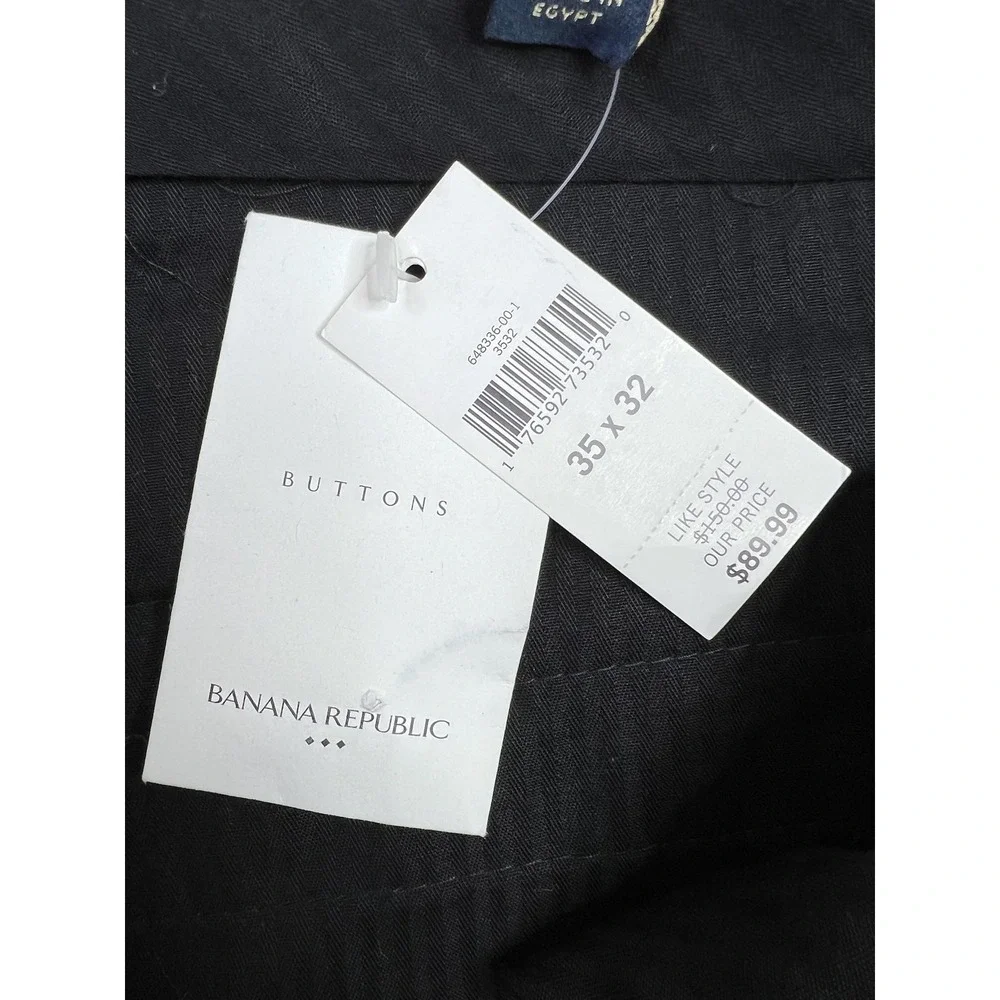 Banana Republic Dress Pants Mens 35x32 Gray Wool Blend Pinstripe Lined Business‎